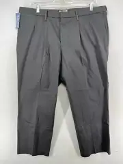 DOCKERS Pants Mens 42x30 Superior Trouser Pleated Stretch Cotton Gray NEW