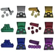 5 Pcs 6 Sided Dice Set with Box for Board Game Silver Gold Green Red Blue