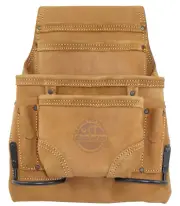 Graintex OS2334 10 Pocket Nail & Tool Pouch Top Grain Oil Tanned Leather