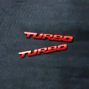 2x Matte Red Small TURBO Metal Emblem Decal Sticker Badge Engine Vehicle 3D Auto (for: MG)