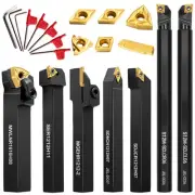 Metal Lathe Cutting Tools - 7PCS 1/2" Indexable Lathe Turning Tool with 7pcs ...