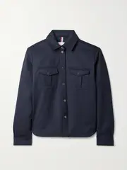 [ERIN SNOW] ERIN SNOW - Sahara Wool-blend Twill Jacket - Navy - large large Blue