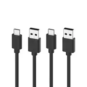2pc Moki USB-A to USB-C Connector SynCharge Cable 1M iPhone/Android Jet Black