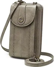 Women RFID Blocking Crossbody Wallet, Small Faux Leather Purse