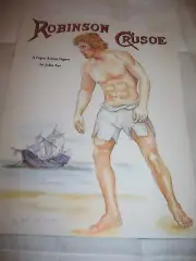Vintage Robinson Crusoe SIGNED John Axe Paper Doll Sheet NEW 2000
