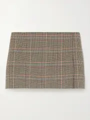 [16ARLINGTON] 16ARLINGTON - Minerva Checked Tweed Mini Wrap-effect Skirt - Lavender - UK 6 UK 6 Purple