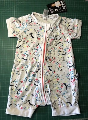 Bonds Baby Mint Green Floral Zip Romper Wondersuit Size 0 BNWT