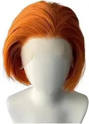 Ginger Orange Bob Wigs 13x4 Lace Front Wigs for Black Women Straight Wig150 Density 8 inch