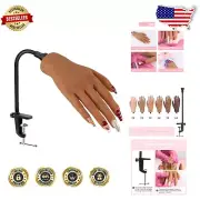 Bendable Silicone Mannequin Hand with Secure Stand for Nail Technique Training