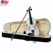 US Acoustic Violin 4/4 Full Size Student Beginner Learn with Case Bow Rosin Kit