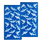 Renee Taylor Jacquard Velour Shark Kids Beach Towel 2 Pack