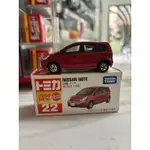 TOMICA 絕版 中製 新車貼 NO.22 NISSAN NOTE（盒車如圖）