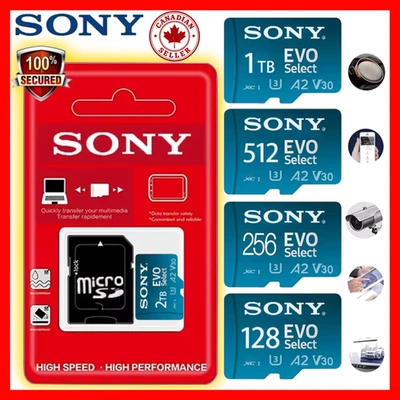 2TB 1TB 512GB 256GB Micro SD TF Card Class10 High Speed Memory V30 A2 U3 XC EVO