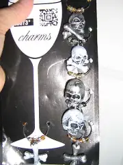 The Bone Collector Spooky Halloween Wine Glass Charms Set of 6