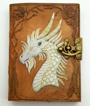 Dragon Leather Journal Grimoire Magic Spell Notebook Medieval Fantasy Goth Gift
