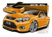FORD MKII UTE FG XR6 TURBO UTE OCTANE A2 FRAMED PRINT (FT383)