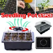 3/5X 12Hole Plant Seed Grow Box Propagation Nursery Seedling Starter Tray Black