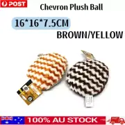Chevron Plush Ball Pet Chew Toy 16cm Soft Dog Puppy Cat Bite Play Training AU