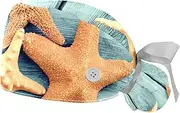 [WOSHJIUK] Working Hat 2 Pack Scrub Caps for Women,Plank Ocean Starfish,Tie Back Cap Adjustable Scrub Hat