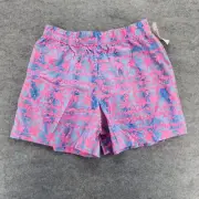 Vintage 80's Double Take Shorts Womens 26W Pink Blue Palm Trees