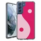 For Samsung Galaxy S20 S21 S23 S24 FE 5g TPU Case+Glass(YinYang Pink)