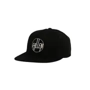 Fallen Footwear Circle Trucker Hat Flat Visor 3D Printed Logo - Black / White