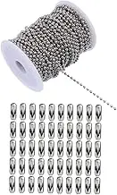 DOITOOL 1Set Stainless Steel Bead Chain with Buckles DIY Ceiling Fan Chain Extender Ball Chain for Light Fixtures Dog Tags and Decorative Ornaments