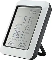 EZONEDEAL Smart Temperature Humidity Meter Digital Hygrometer Time Alarm x./Min. Function Value Indoor Thermometer Humidity Monitor for House,Offices,Workshops