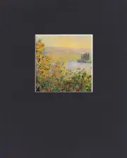 8X10" Matted Print Art Picture Claude Monet: Flower Beds at Vetheuil