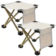 2 Pcs Camping Stool Small Lightweight Sturdy Portable Stool with Side Pocket ...