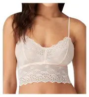 b.tempt'd Inspired Eyelet Bralette Pale Peach Nylon Blend, Small