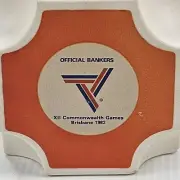 Rare Vintage CBC bank money box 1982 Brisbane Commonwealth Games Cube Oz Seller