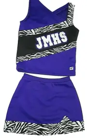 NEW Cheerleader Uniform Outfit Cheer Costume 36" Chest 26" Elastic Skirt Zebra