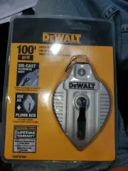 Dewalt DWHT47256 100 Feet Die Cast Metal Chalk Reel plumbing bob NEW layout cut
