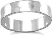 [JewelryWeb] 925 Sterling Silver Hammered 5mm Band Ring-Band Style-Ring for Women and Men
