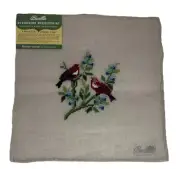 Vintage Bucilla Decorator Wool Tapestry Needlepoint Antique Canvas Birds Red 13”