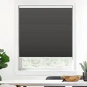LazBlinds Cordless Cellular Shades, Blackout Honeycomb Shades with 1.5 inch Cells, Room Darkening Thermal Insulation Noise Reduction Blinds for Windows, 29" W x 72" H, Black