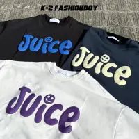 在飛比找蝦皮商城優惠-【K-2】Juice 可愛字體 笑臉 立體發泡 寬鬆短t 落