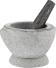 Libertyware Stone Granite Mortar and Pestle 4 Cup Capacity, 8 Inch, Gray