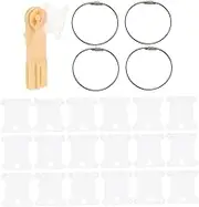 Beatifufu 1 Set Manual Thread Winder with Winding Boards and Loops Compact Yarn Bobbin Organizer for Cross Stitch and Needlecraft Projects Random Color
