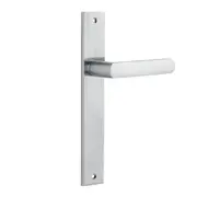Iver Osaka Door Lever Handle on Rectangular Backplate Brushed Chrome
