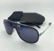 New Sunglasses CARRERA 88/S 8ETXT 62-12 Silver-Blue Frame w/Grey+Blue Sky Mirror