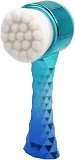 HONMEET Manual Facial Cleansing Brush Gradient Blue Soft Bristles Skin Care Tool for All Skin Ergonomic Handle Convenient Storage Multi Purpose Use for Home and Travel