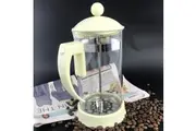 Yellow 1000ml Tea Coffee Maker Tea Pot Macaron Color French Press Coffee Plunger Glass