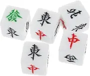 Toyvian 5pcs Mahjong Dice Wind Direction Dices for Board Games Material Compact for Easy Grasping for Parties and Home Entertainment
