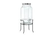 Lemon & Lime 5.5L Glass Beverage Juice Drink Water Tea Diffuser Stand Dispenser