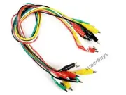 10pcs 40cm Coloured Crocodile Clip Double Ended Test Leads Alligator Electrical