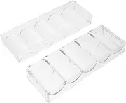 GARVALON 2Pcs Clear Acrylic Poker Chip Trays Capacity Chips Storage Case for Home Parties and Game Transparent Organizer for Easy Viewing and Counting
