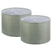 2pcs Drum Lamp Shades Linen Round Lamp Shade Lampshade Green 13 inch