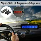 Car Auto LCD Digital Clock Thermometer Indoor Outdoor Temperature Voltage Meter